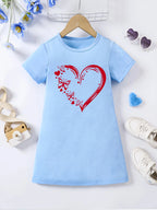 Girl's casual jumpsuit is soft and comfortable, stylish, simple and breathable A-line skirt | Love butterfly print dress