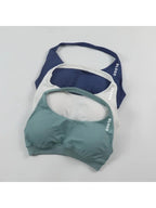 D LOGO Sports Bra Women Seamless Halter Neck Strap Bra with Logo Padded Open Back Yoga Top Bra Medium Support Gym Crop Top