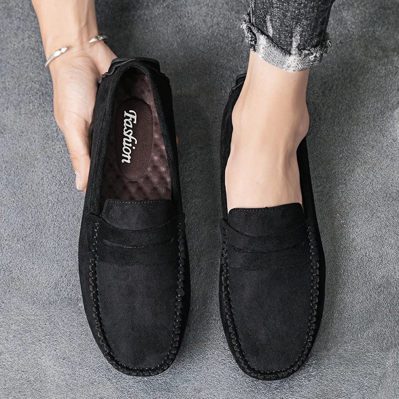 Fashion Suede Men Casual Shoes Breathable Comfort Slip-on Mens Driving Shoes Luxury Brand Men Loafers Mens Lazy Shoes Moccasins