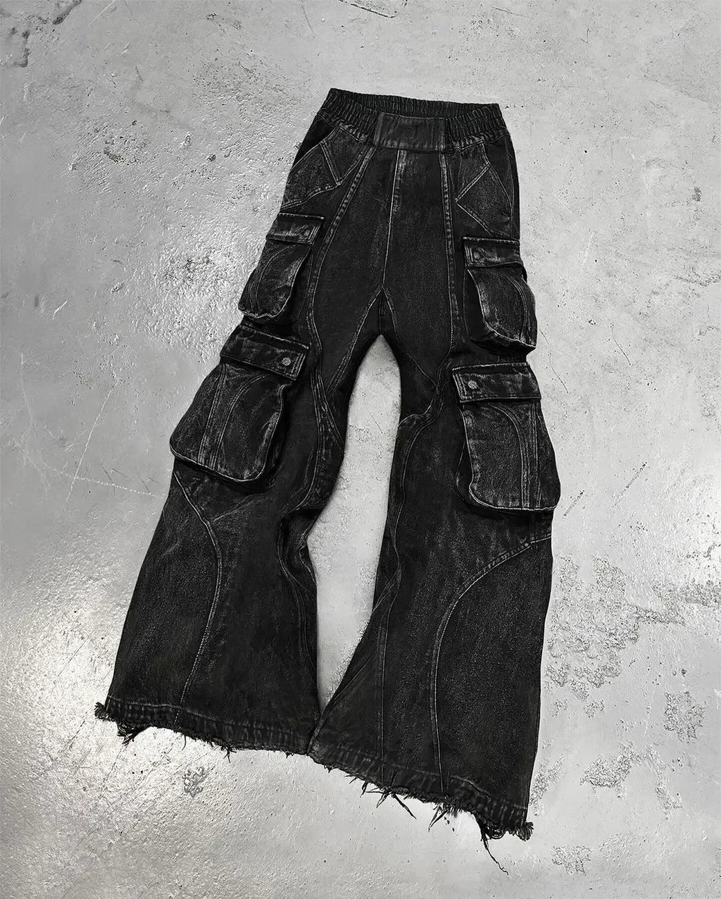 High Waisted Baggy Jeans for Men and Women Wide Leg Pants Punk Multi-Pocket Harajuku Washed Hip-Hop New Heavy Industry Y2K