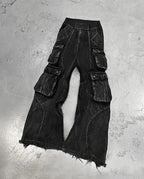 High Waisted Baggy Jeans for Men and Women Wide Leg Pants Punk Multi-Pocket Harajuku Washed Hip-Hop New Heavy Industry Y2K