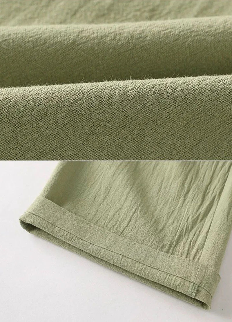 Lucyever Summer Elastic Waist Women's Pants Casual Solid Cotton Linen Ankle Length Pants Female 2023 High Quality Loose Trousers