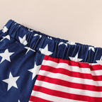 Toddler Baby Boy 4th of July Outfits, Letter Print Hooded Tank Tops Elastic Waist Striped Shorts Infant Summer Set