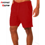 Summer Fashion Mens Linen Shorts Men Cotton Beach Short  New Wild Leisure Loose Solid Cargo Shorts for Men Sweatshorts