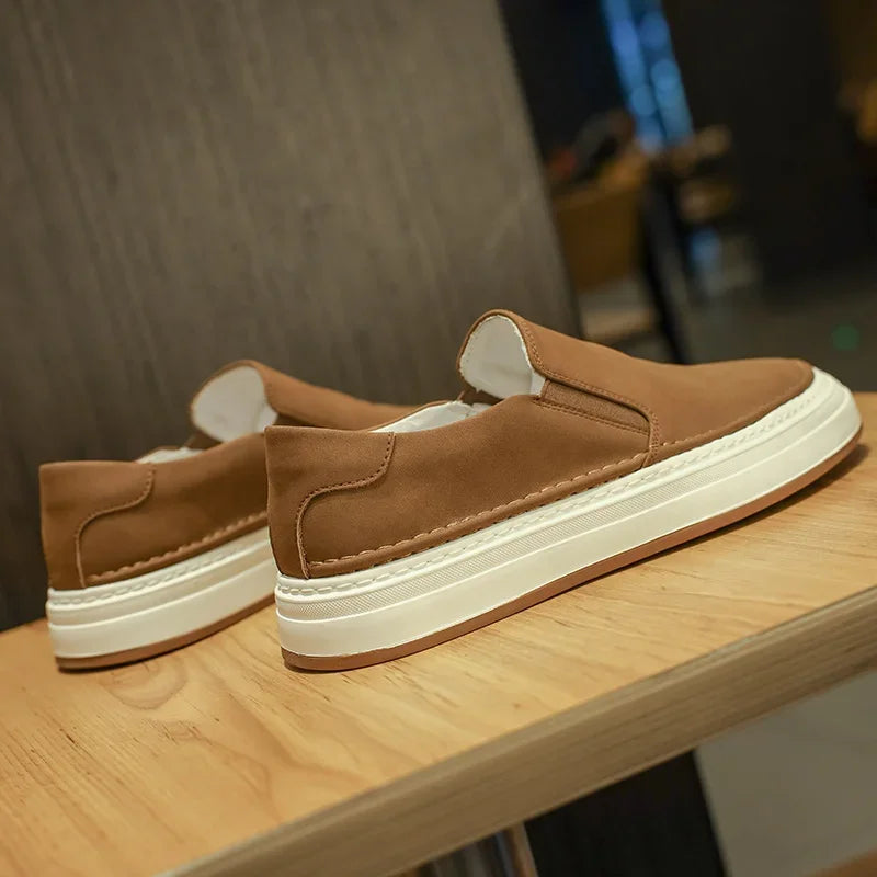 High Quality Brand Men's Genuine Leather Shoes Soft Soles Comfortable Loafers Non Slip Outdoor Men's Flat Shoes Free Delivery