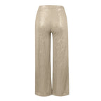 Women's Fashion Solid Color High Waist Sequin Side Zipper Draped Wide Leg Pants Pants for Women Women's Pants Women's Pants 2024