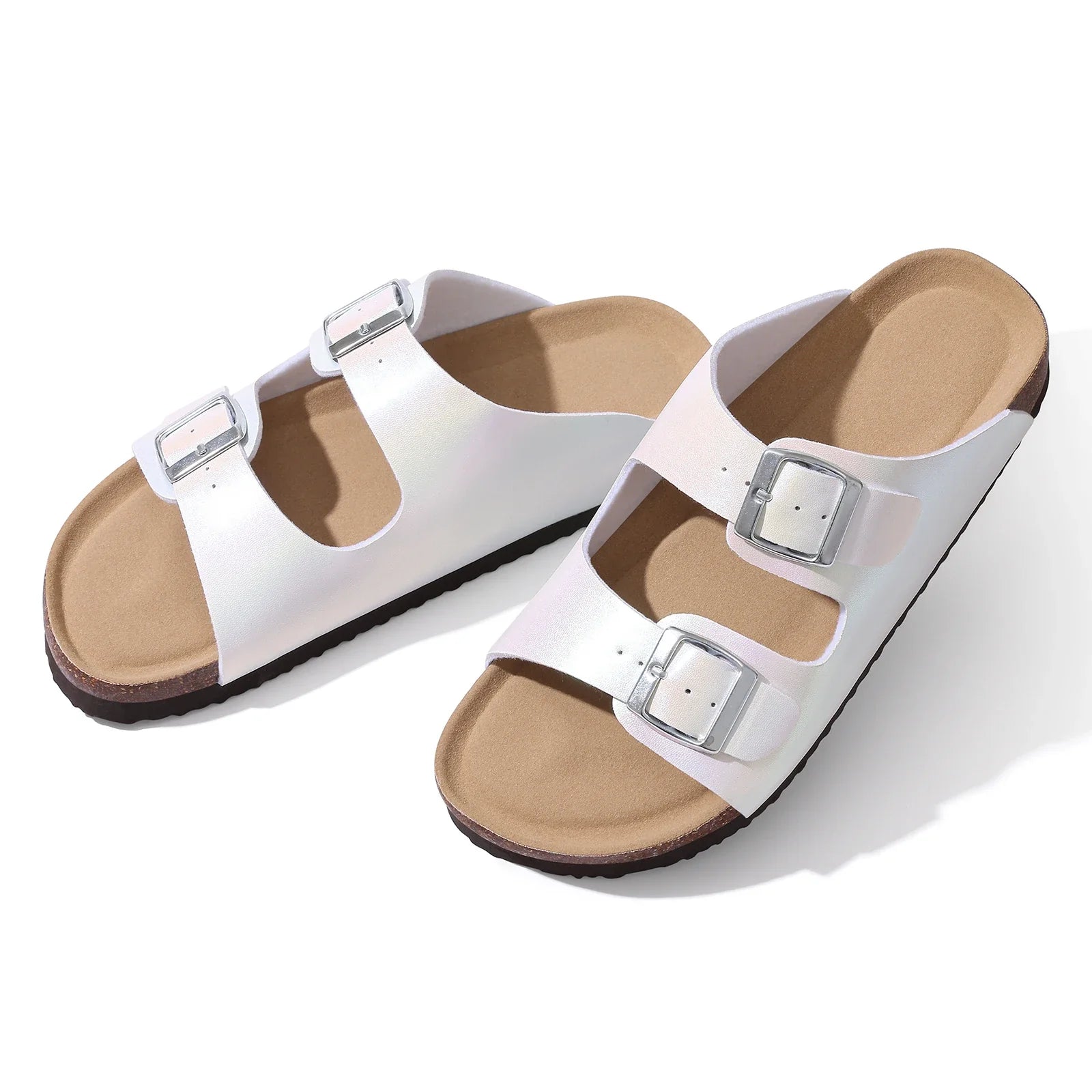 Crestar Women's Cork Slippers With Adjustable Buckle Summer New Gradient Beach Sandals Lady Fashion Clogs Slides House Slippers