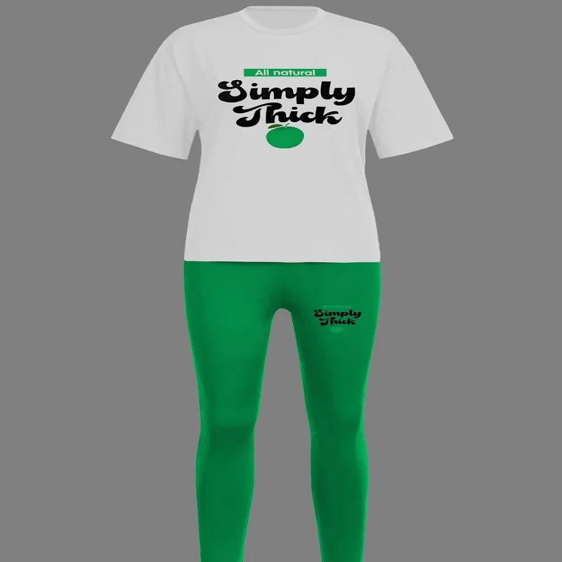 LW Plus Size Women Two Piece Tracksuits 23 Digital Print Skinny Pants Set  short Sleeve Sweatshirt +Skinny Pants Set Women Track