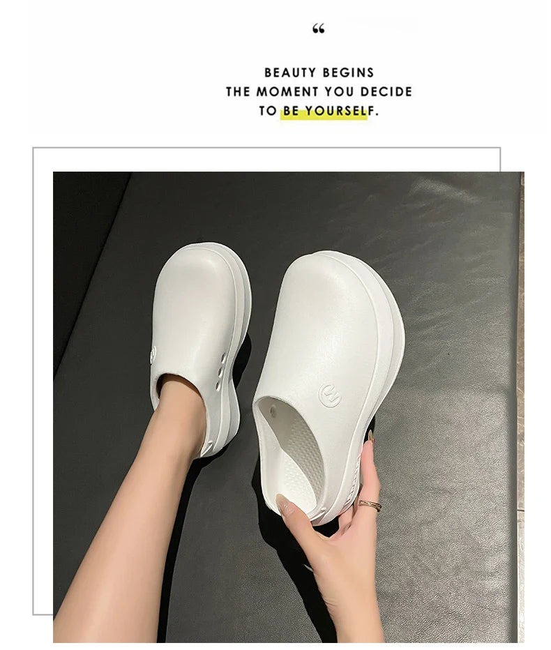 Women Sandals Summer Shoes Cook Work Flip-flop Waterproof Female Sandals Non-Slip Garden EVA Platform Slippers Casual Beach Shoe