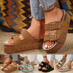 Heeled Shoes Fashion Ladies Elegant Dress Pumps Shoes Women Wedge Sandals Open Toe Slingback Sandals Vacation Sandalias De Mujer