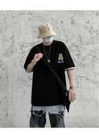 Harajuku Cat Cartoon Eating Noodles Graphic Men Women Tshirts Casual Short Sleeve Tees Japan Style Oversized T Shirt Clothing