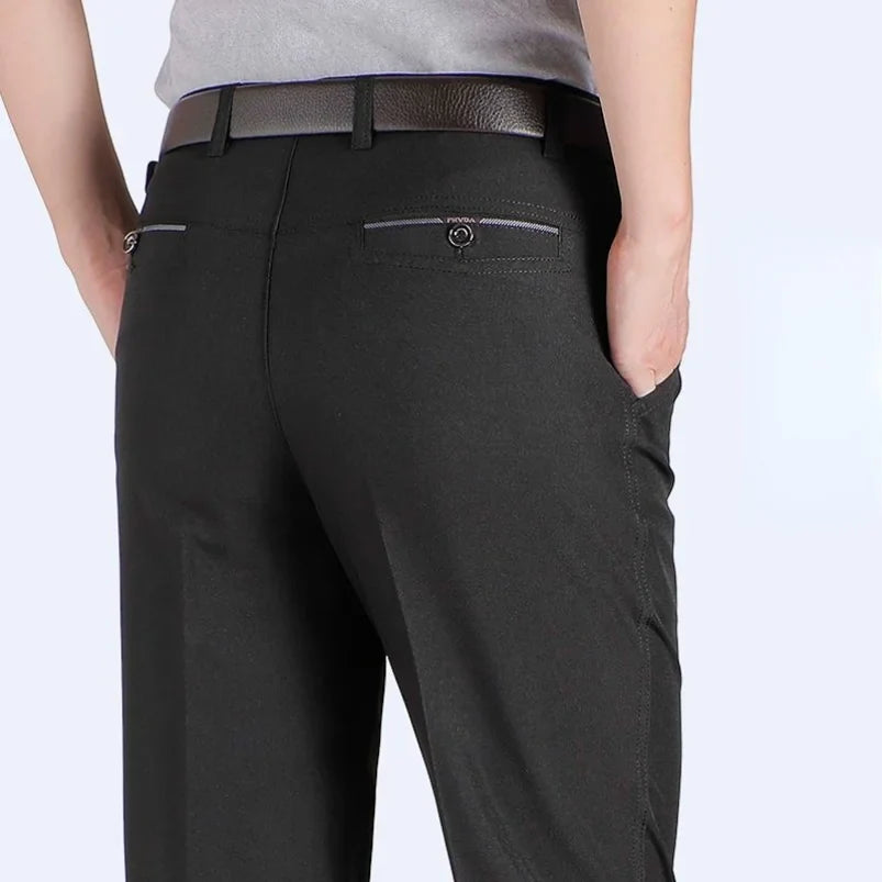 Formal Pants Men's Summer Thin Autumn Thick Black Blue Grey Stretch Bussiness Loose Suit Big Plus Size Office Trousers YYQWSJ