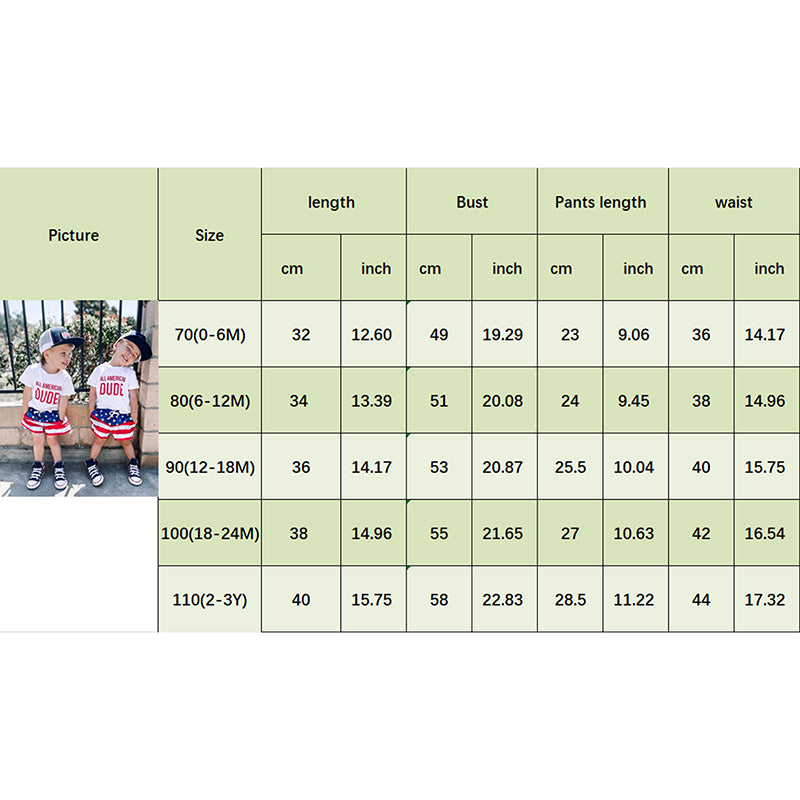 Citgeett Summer Independence Day Toddler Boys Outfits Short Sleeve Letter Print T-Shirts + Front Shorts Clothes Set