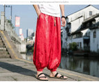 FGKKS 2023 Outdoor Brand Pants For Men Lce Silk Dragon Dark Flower Loose Bloomers High Quality Wide Leg Casual Trousers Male