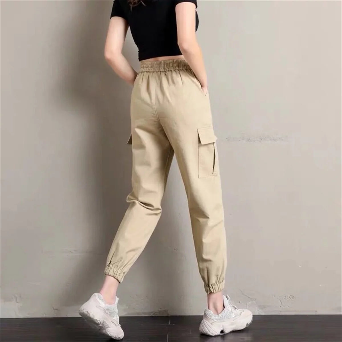 Cool Cargo Pants Women Casual Harajuku  Joggers High Waist Loose Female Hip Hop Trousers Korean Punk Pants Funny Capri Femme
