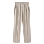 Summer Thin Breathable Elastic Pants 8XL Women's Solid Color High Waisted Loose Casual Pants Middle-aged Elastic straight leg