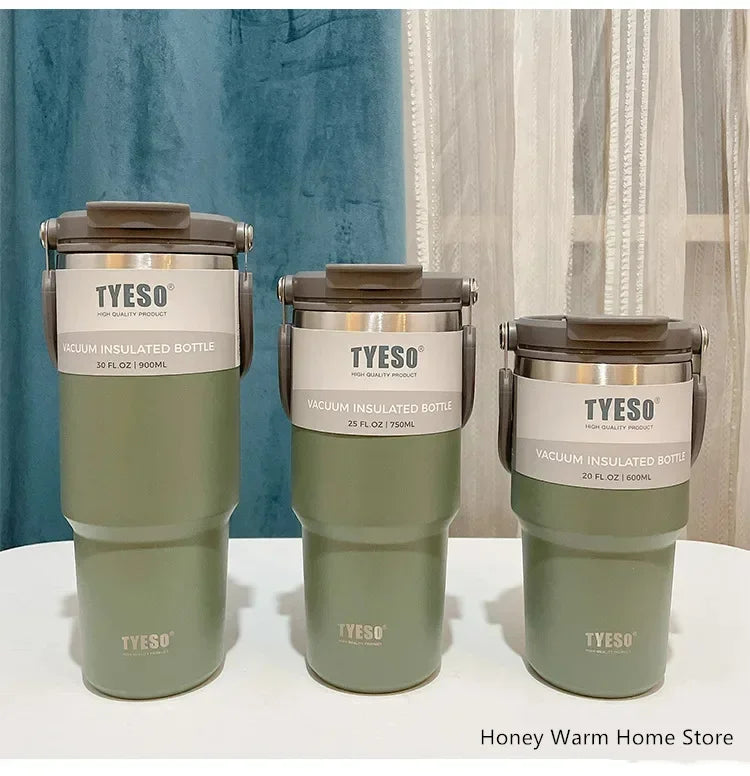 Tyeso Stainless Steel Coffee Cup Cold And Hot Double-layer Insulated Cup Tumbler Thermo Water Bottle Car Travel Mug Vacuum Flask