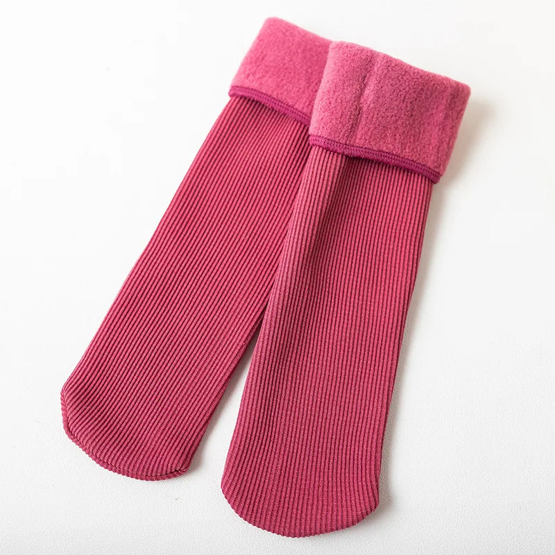 Girls socks Children's snow socks Autumn winter plush thickened warmth medium and large children's baby boys long cotton socks