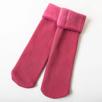 Girls socks Children's snow socks Autumn winter plush thickened warmth medium and large children's baby boys long cotton socks