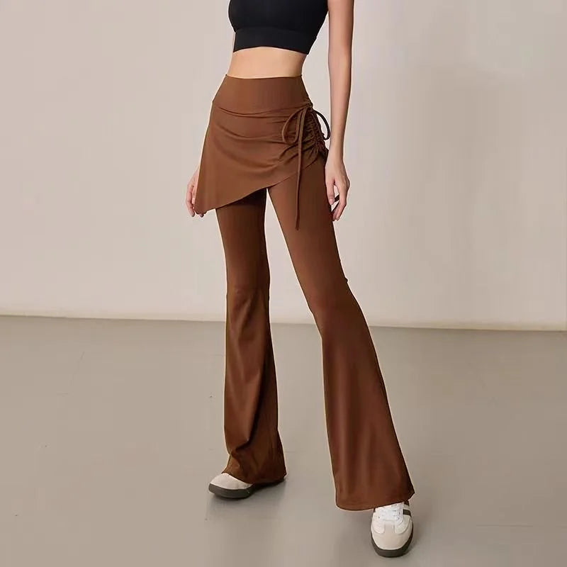 Women's Wide Leg Pants Lady's Draswtring Sweet Y2K Pink Flare Pant Boot Cut Female Long Trousers Casual Chic Matching Sweatpants