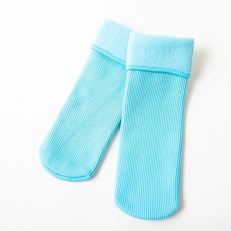 Girls socks Children's snow socks Autumn winter plush thickened warmth medium and large children's baby boys long cotton socks