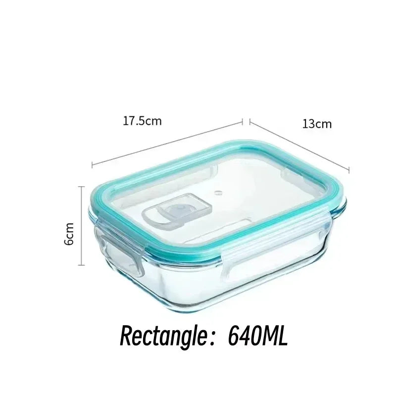 Glass Food Storage Containers Kitchen Organizer, Bento Lunch Boxes .Storage Vegetable Fruit Kitchen Accessories