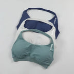 D LOGO Sports Bra Women Seamless Halter Neck Strap Bra with Logo Padded Open Back Yoga Top Bra Medium Support Gym Crop Top