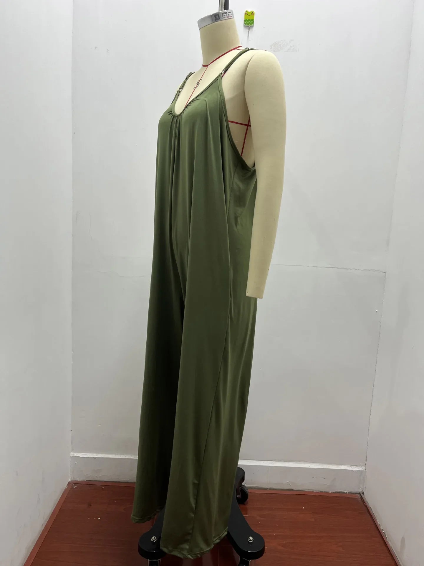 European and American Suspender  Women's 2023 Summer New Foreign Trade Tolid Color Pocket Casual Jumpsuit