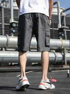 Summer Men's Cargo Shorts Cotton Loose Fit Big Size String Banding Men Short Pants Streetwear Casual Work Bermuda Shorts