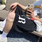 M-8XL Men's Large Loose Gothic Letter B Printed Casual Pants Fashion Sports Pants