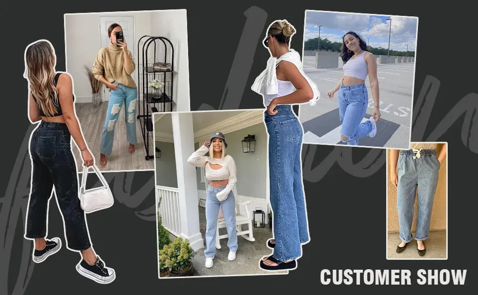 Denim Straight Jeans Wide Leg Women High Waist Loose Pants Y2K Trousers Hip-hop Streetwear Waist Colorblocked Design Loose Jeans