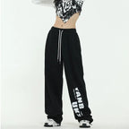 American Star Print Women Oversized Pants High Waist Loose Casual Sports Pants for Women Spring Summer Thin Woman Trouser Y2K