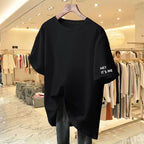 Women Clothing Basic T-shirt Summer 100 Cotton Casual Solid Korean Fashion Tops Simple All-match Loose Tees