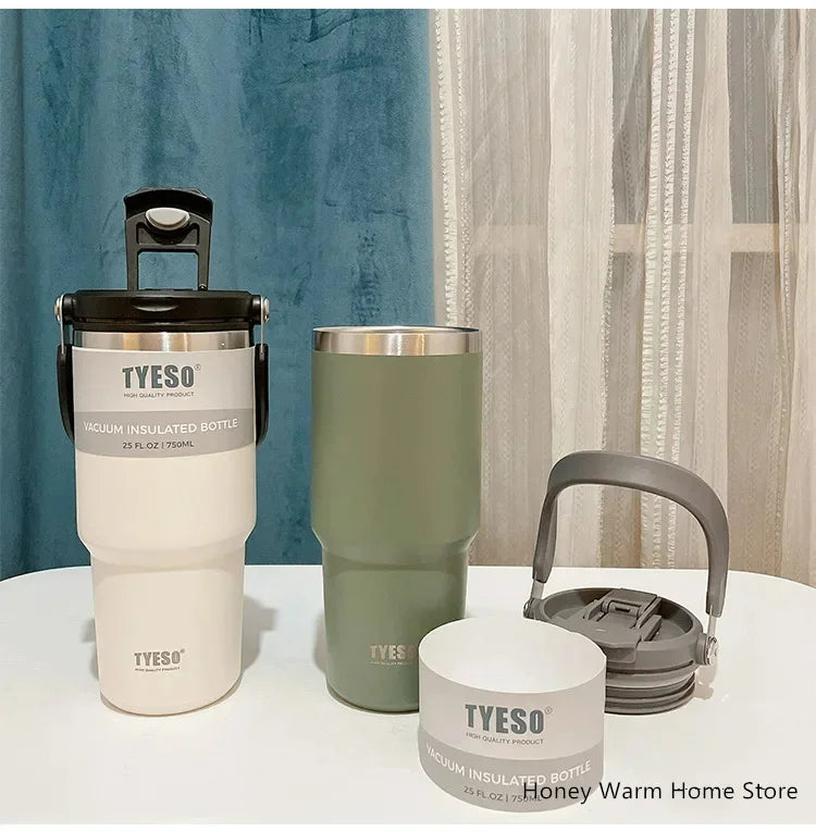 Tyeso Stainless Steel Coffee Cup Cold And Hot Double-layer Insulated Cup Tumbler Thermo Water Bottle Car Travel Mug Vacuum Flask