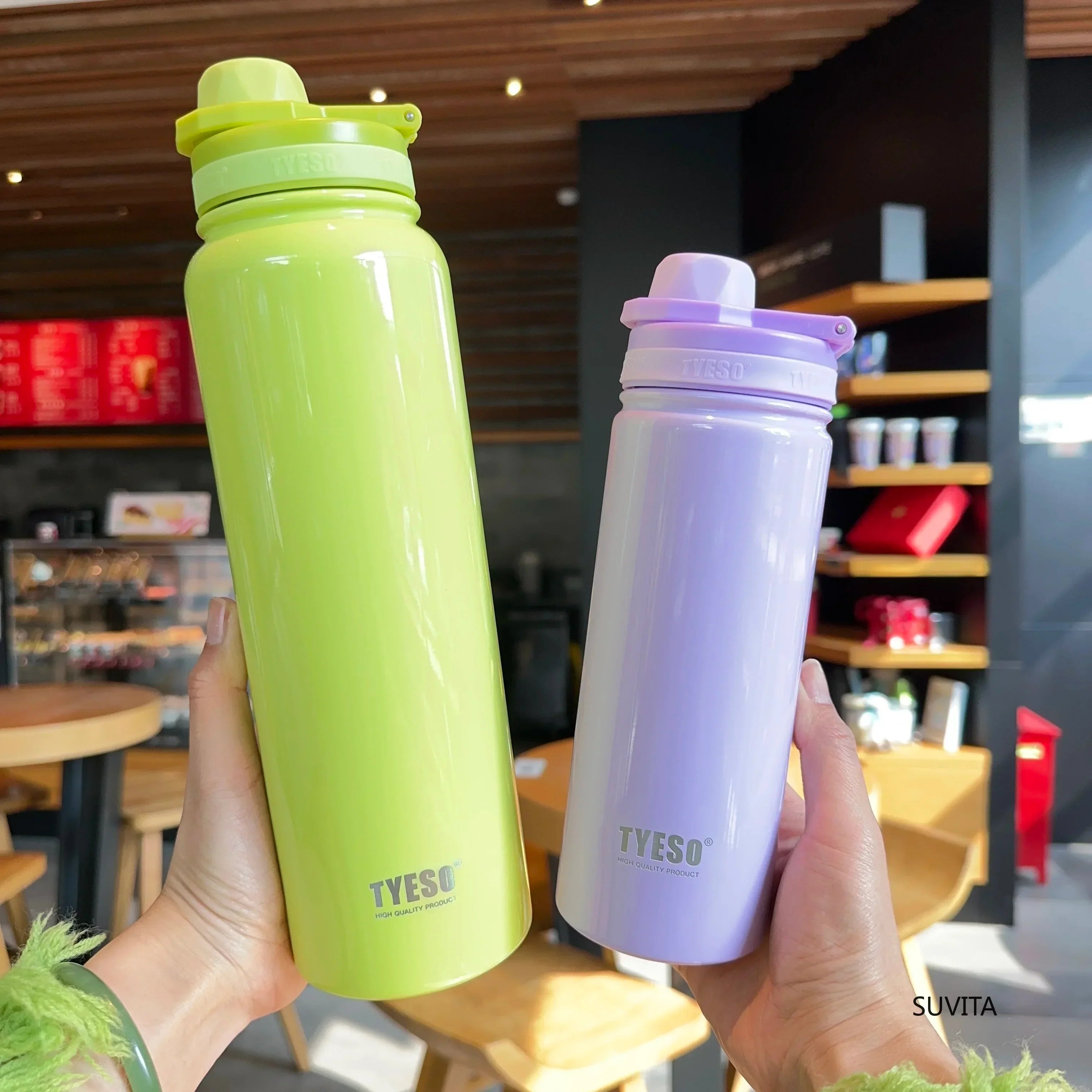 Tyeso Stainless Steel Thermos Water Bottle Portable Sport Vacuum Flask Keeps Cold and Heat Thermal Mug Insulated Car Tumbler Cup