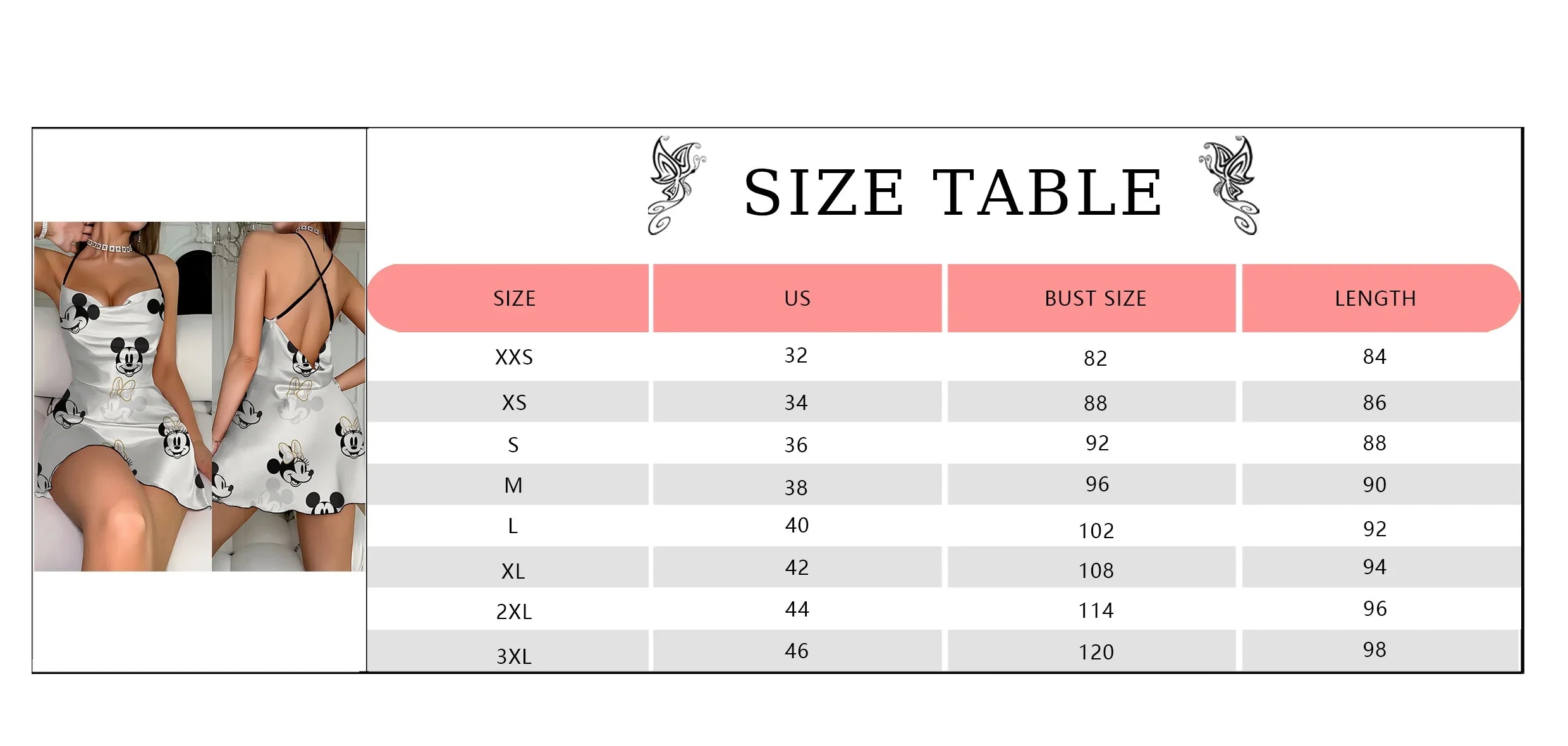 Crew Neck Lettuce Trim Backless Dress Minnie Mouse Mickey Disney Elegant Dresses for Women Fashion Summer 2024 Neck Slip Dress