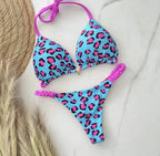 Swimwear Women Leopard Printed Sexy Bikini Set Striped Beachwear Summer Swimsuit Two-pieces Thong Bathing Suit Biquinis