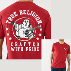 True Religion T-shirt Graphics T-shirt Men Cotton Graphic Crew Neck T-shirt Printed Short Sleeve Comfortable Breathable Top