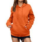 y2k Solid Minimalist Women's Hoodie, Long Sleeve With Pocket Casual Daily Wear 2024 Women Hoodies Autumn Sudadera de mujer