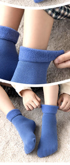 Girls socks Children's snow socks Autumn winter plush thickened warmth medium and large children's baby boys long cotton socks