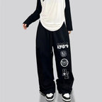 American Star Print Women Oversized Pants High Waist Loose Casual Sports Pants for Women Spring Summer Thin Woman Trouser Y2K