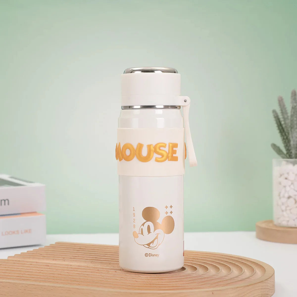 Disney Bullet Thermos Cup 500ML Stainless Steel 316 Children's Vacuum Flask Cartoon Students Special Rope Insulated Water Bottle