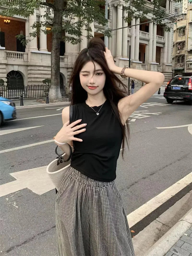 Summer Women's Fashion Slimming Cute Matching Set Conceal Meat Two-Piece Set Cool plus Size Age-Defying Chinese Brand