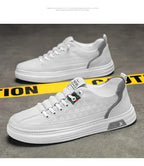 Upgrade your style with Men's Vulcanize Shoes 2025 /White Leather Casual Shoes/