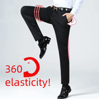 Top Grade Flat Waist Milk Shreds Business New Brand Casual Office Fashion Long Straight Pants Men Trousers Mens Clothes 2025