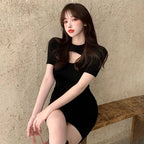 Women Sundress Pleated Vestido Mini Dress Summer Sexy Party Black Bandage Bodycon Pencil Dress Elegant  Female Vintage Vestidos