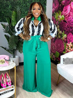 Wmstar Plus Size Women 2 Piece Clothes Print High Waist Long Sleeve Top Wide Leg Fashion Office Lady Casual Matching Pants Sets