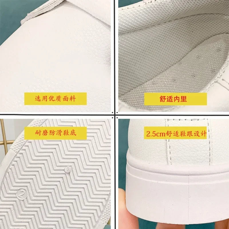 Trendy and minimalist 2025 white shoes, new spring and autumn fashion classic versatile student casual sports flat shoes