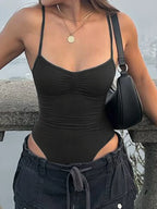 Summer Women Solid Sports Camisole Jumpsuit Sexy Backless Tight Elastic Vest Fitness Yoga Suit