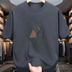 Men's summer 100 cotton fashionable casual sports loose plus size letter pattern printed round neck short sleeved T-shirt